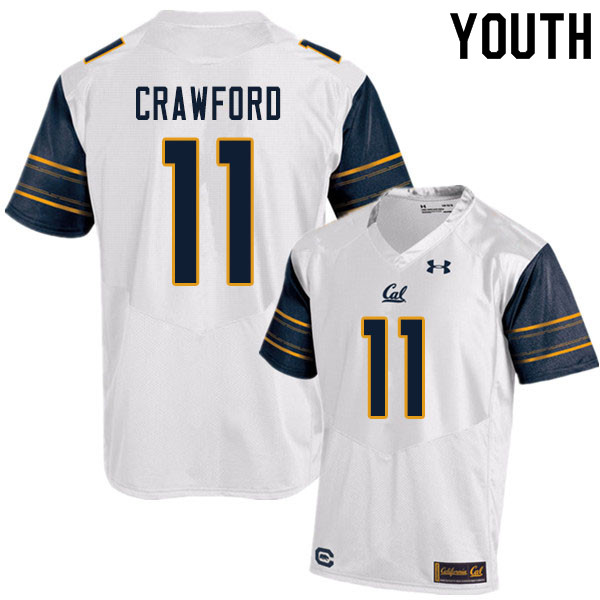 Youth #11 Kekoa Crawford Cal Bears UA College Football Jerseys Sale-White